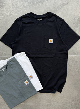 现货 Carhartt WIP pocket tee 卡哈特经典口袋logo薄款短袖T恤