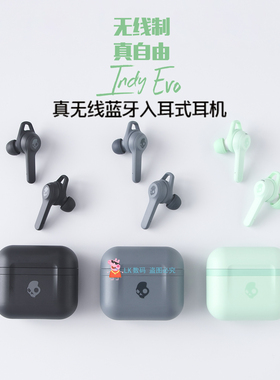 skullcandy Indy Evo骷髅头Sesh真无线迷你豆低音左右耳蓝牙耳机
