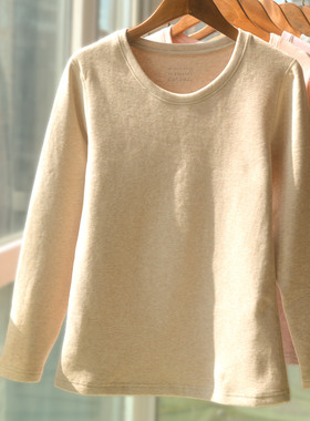 纯棉厚款不加绒无骨保暖内衣套装半高领高弹打底圆领男女秋衣秋裤