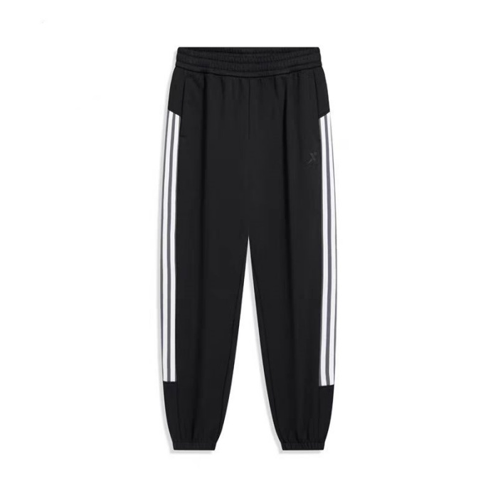 特步男加绒保暖宽松休闲侧条纹百搭缩口运动裤977429630318