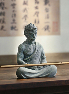 问心堂青砂石悟空神话人物造像斗战胜佛摆件摆件大圣雕塑水缸造景