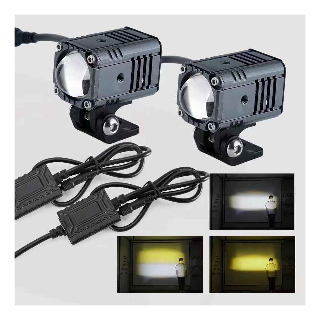 摩托车机车射灯motorfans 30W LED聚光灯 铺路聚光雾灯头灯迷你