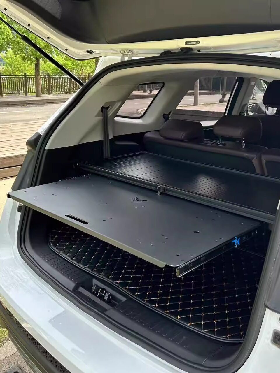 suv奔驰宝马奥迪后备箱置物拓展架车尾承重原车孔位无损改装床车