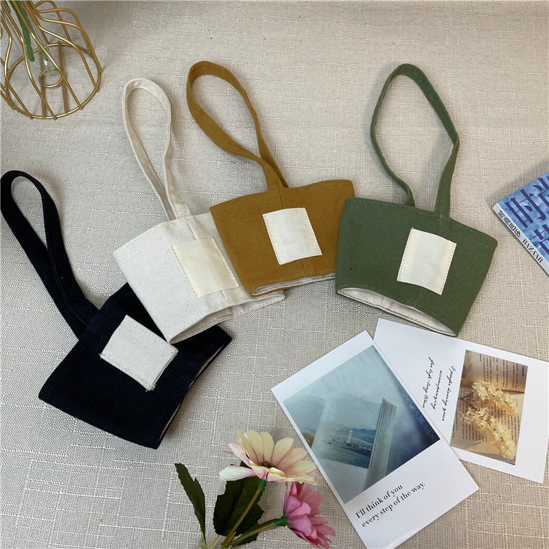 简约饮料奶茶加厚布兜手摇杯提袋环保帆布袋布袋手提杯套定制logo,餐饮具,杯套,淘宝优惠券,粉丝福利购,淘宝优惠卷