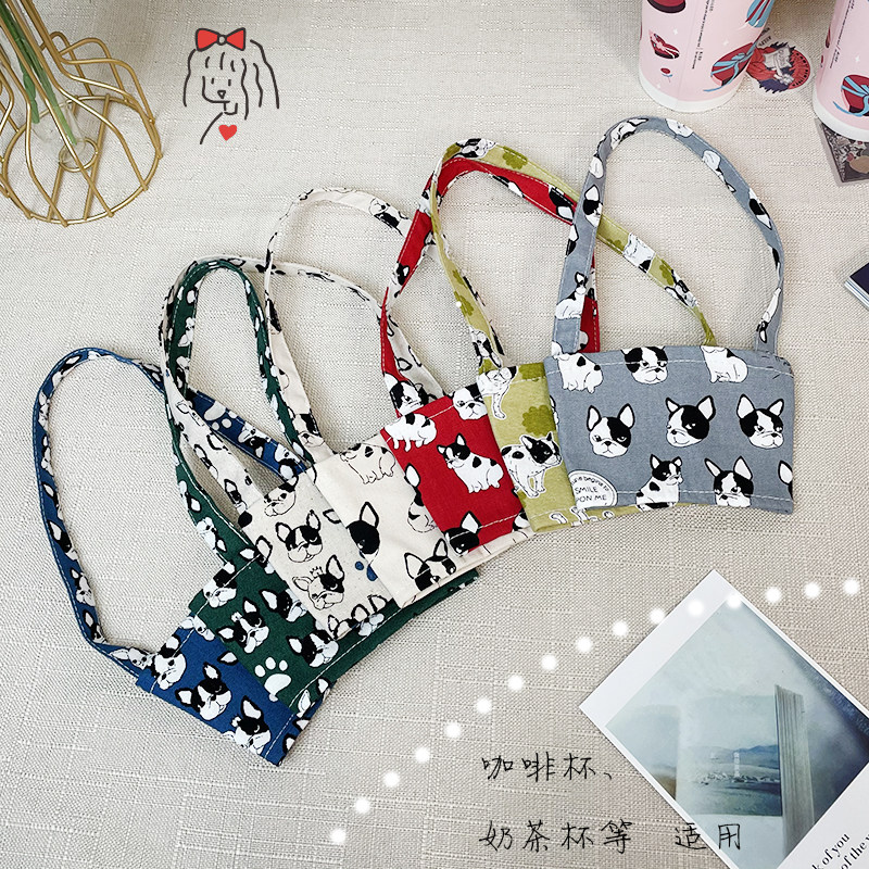 范兜兜可爱斗牛犬咖啡杯杯套奶茶包大众环保饮料手提袋收纳袋帆布,餐饮具,杯套,淘宝优惠券,粉丝福利购,淘宝优惠卷