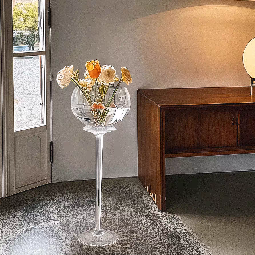 落地鱼缸玻璃透明客厅小型立式酒杯型大酒杯高款花瓶高体高脚,家居饰品,花瓶,淘宝优惠券,粉丝福利购,淘宝优惠卷