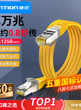威迅超六类网线万兆网线双屏蔽跳线家用万兆宽带无氧铜工程网络线