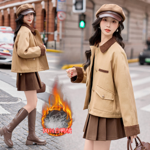 小个子羽绒服女2025冬季新款时尚洋气超好看的短款加厚白鸭绒外套