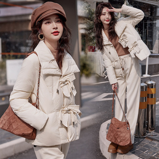 冬装宽松短款羽绒服女冬季2025新款小个子高端洋气加厚白鸭绒外套