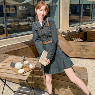 2025年新款春秋款牛仔连衣裙女气质减龄小个子开春流行穿搭裙子潮