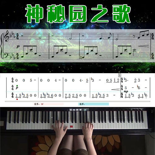 神秘园之歌五线谱简谱钢琴教学课程 悠秀