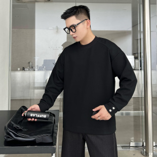 卫衣开叉高级感长袖 设计款 T恤男 流星双面空气棉 二十二号穿搭