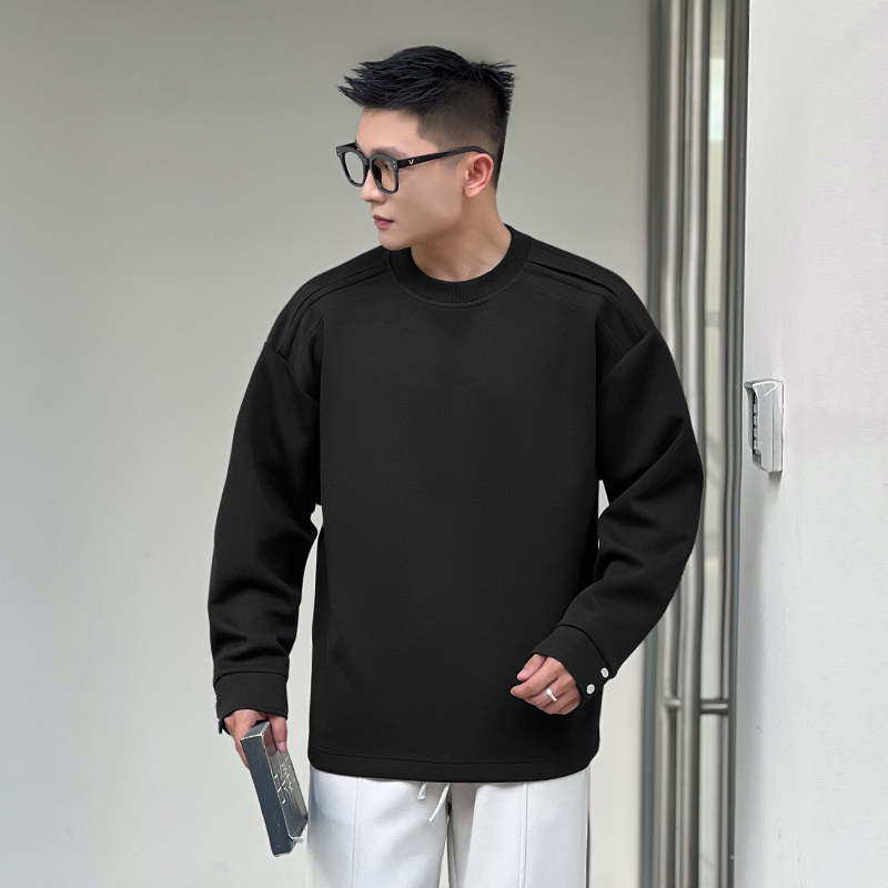 二十二号穿搭打造立体肩高级感长袖t恤男廓形重磅卫衣内搭打底衫