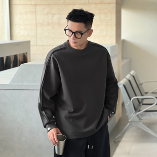 秋季 T恤内搭打底衫 卫衣男 高级感显壮长袖 二十二号穿搭小众设计款