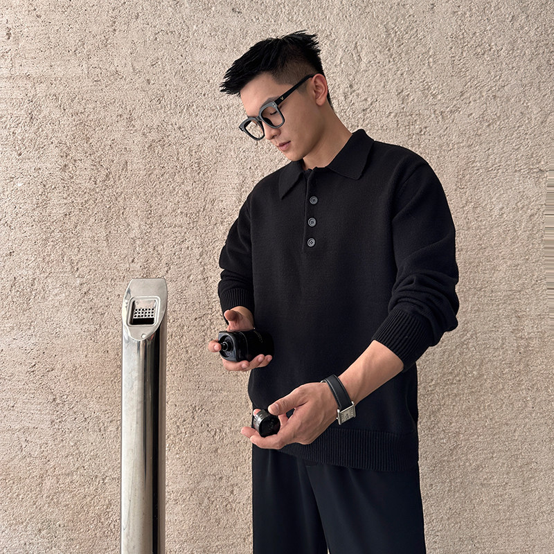二十二号穿搭【韩版绅士POLO衫】高级感冬季毛衣男士针织衫毛线衣