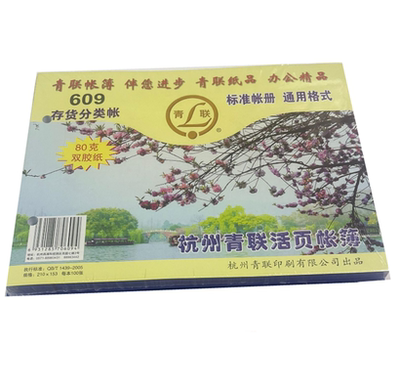 青联609存货分类账25K 财务活页 明细账本 帐簿帐页212x153mm