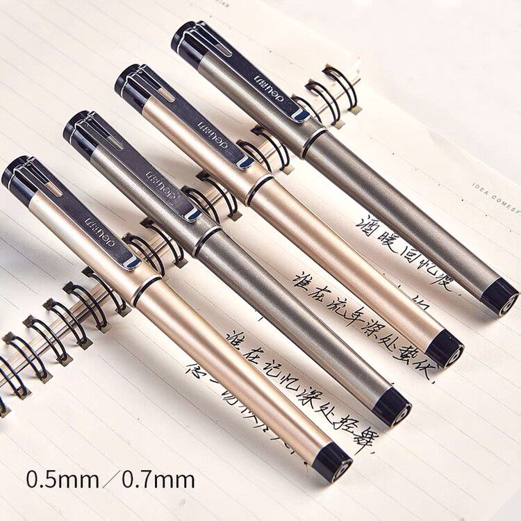 得力S95/s96中性商务签字笔粗0.5mm碳素笔刻字会议展会礼品广告笔