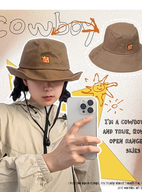 萨刻 牛仔风防晒帽男女同款遮阳帽渔夫帽太阳帽防紫外线百搭帽子