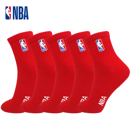 NBA中筒本命年红色棉袜篮球袜