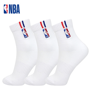 吸汗篮球袜3双 NBA中筒休闲运动袜男生棉袜透气网眼不闷脚春夏薄款