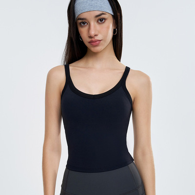 固定胸垫运动内衣瑜伽小背心中低强度瑜伽文胸修身中长款器械训练