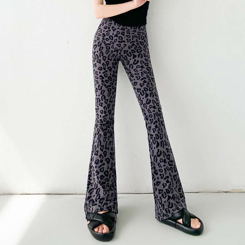 微喇叭長褲高腰顯高顯瘦錦綸