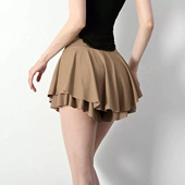 裙弹力跑步休闲裤 防走光运动短裤 纯色假两件跑步裤 显腿长半身裙女