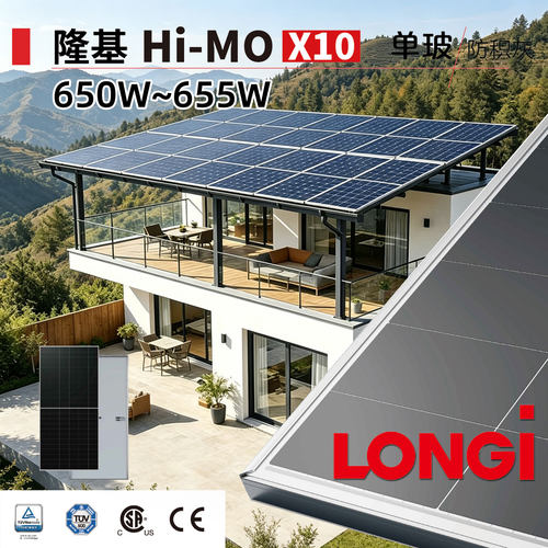 隆基光伏板黑猫x10工商业施工