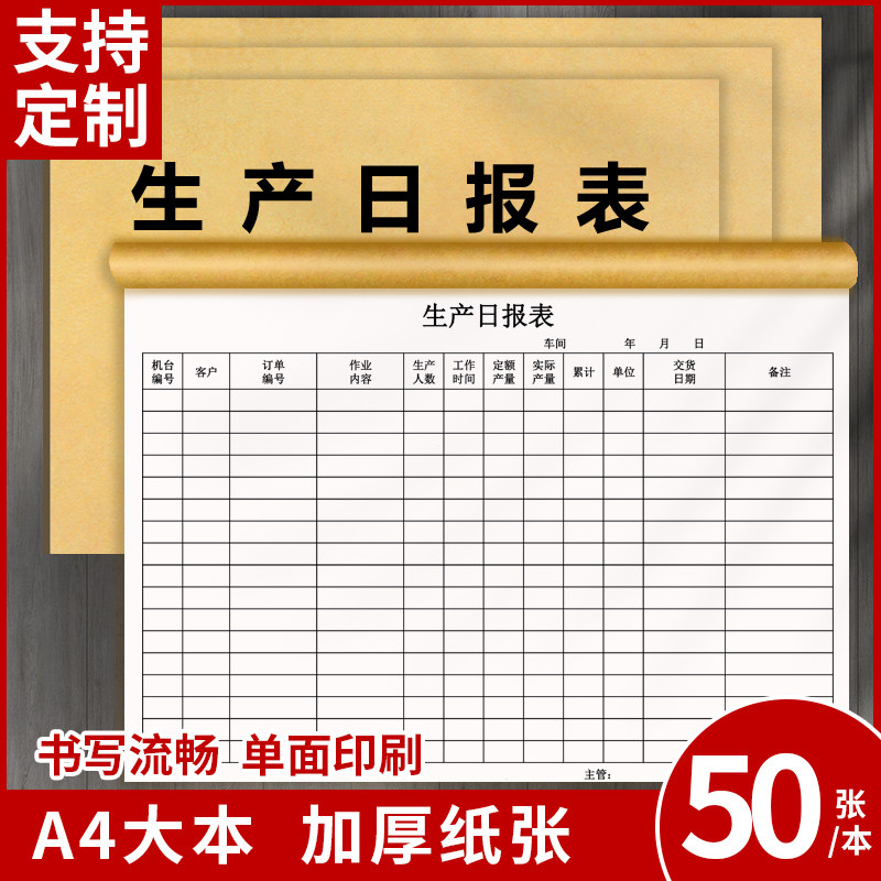 【生产日报表】员工产量记录本工厂车间每日生产报表管理人员