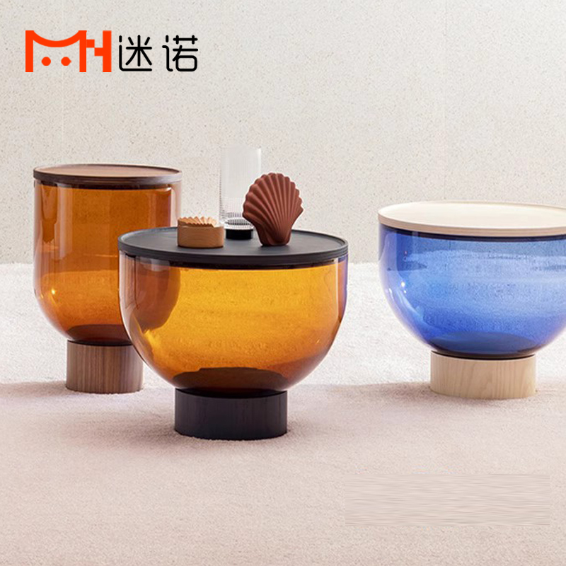 样圆形板房茶几组合透明