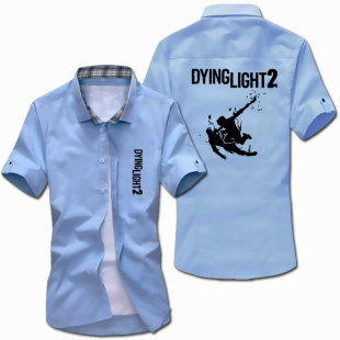 消逝的光芒2丧尸游戏周边衬衫行尸走肉春装男装衬衣修身休闲衣服