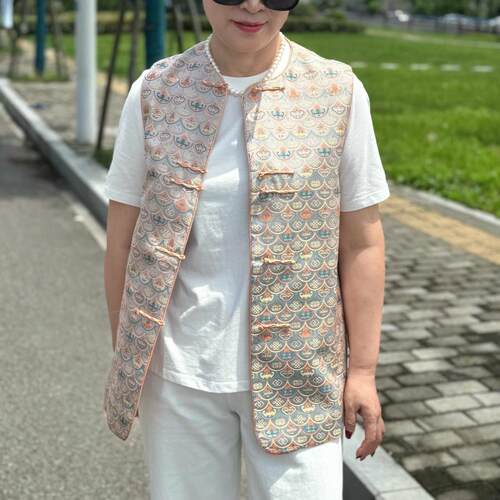 桑蚕丝宋锦新中式国风马甲