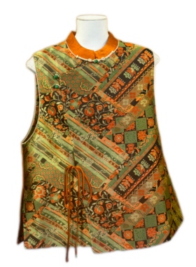 【秋锦闲庭】唐锦缠枝莲花桑蚕丝时尚复古大气新中式马甲女122901