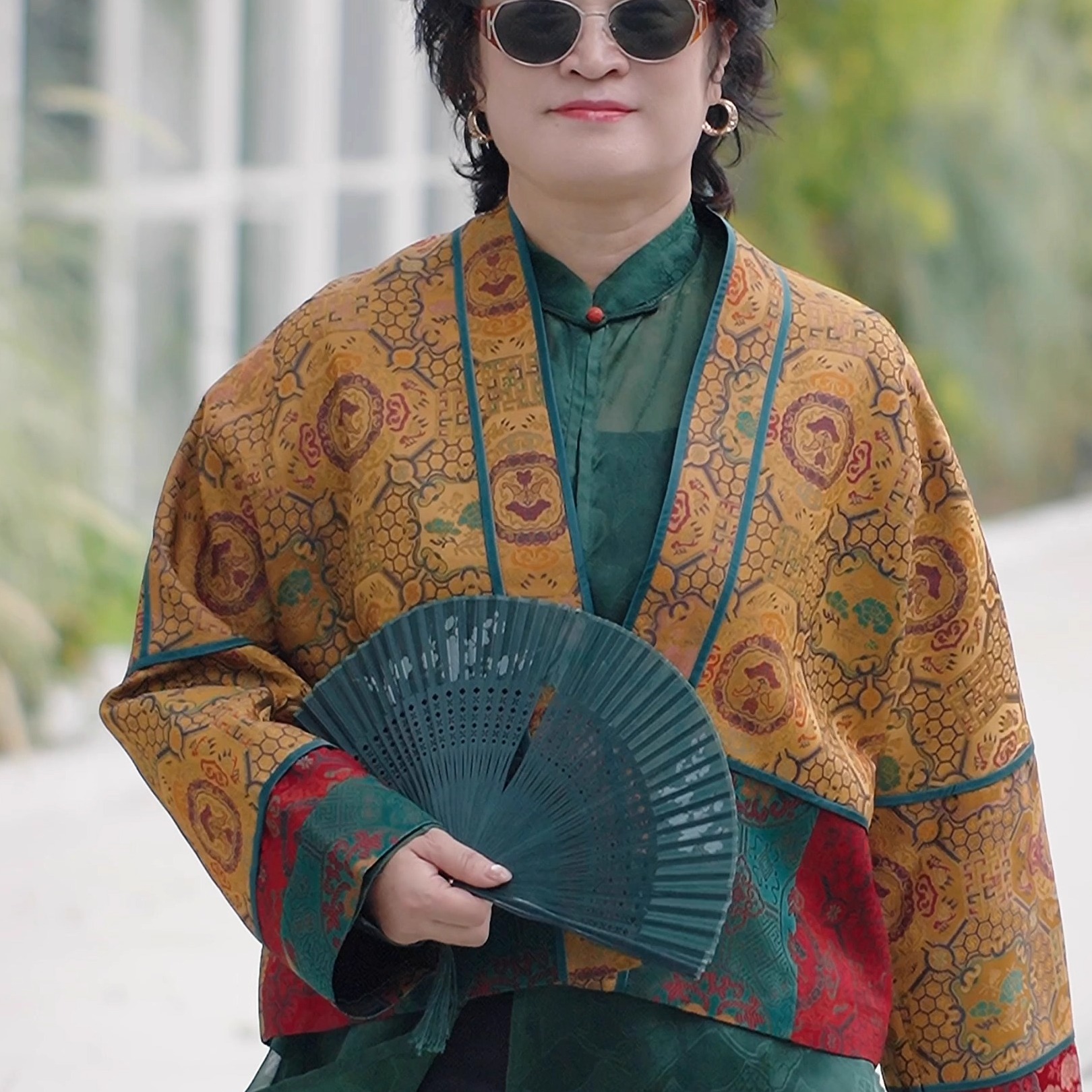 【金章锦纹】宋锦提花拼接v领新中式轻奢高级桑蚕丝秋冬外套女