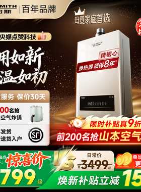 【全能爆款】AO史密斯小精钢燃气热水器13/16升EC3恒温EC5/EJ5Wi