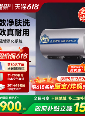 国补AO史密斯电热水器60/80升容量ED6免清洗预约双3kW速热1级能效