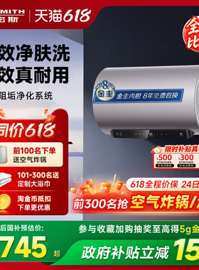 国补AO史密斯电热水器60/80升容量ED6免清洗预约双3kW速热1级能效