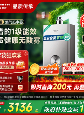【政府补贴15%】AO史密斯佳尼特1级能效16L精钢燃气热水器TJ3/TC3
