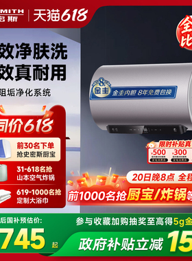 国补AO史密斯电热水器60/80升容量ED6免清洗预约双3kW速热1级能效