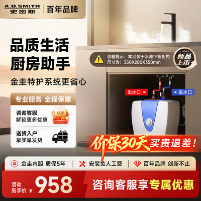国补AO史密斯热水器厨宝厨下家用10B5上出水速热小厨宝10L升耐用
