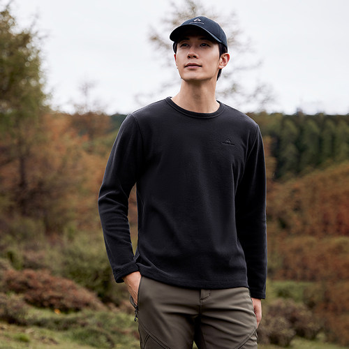 拓路者男户外轻量加绒保暖抓绒衣