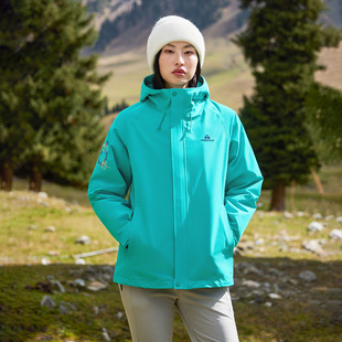 防水登山外套女 拓路者25年户外三合一国风冬季 敦煌飞天冲锋衣