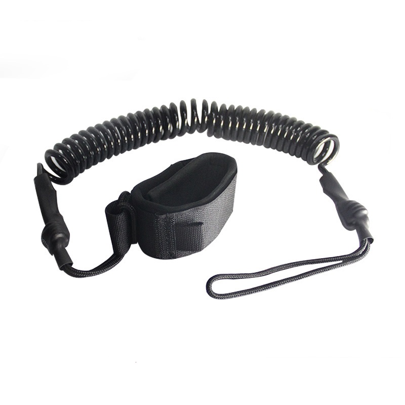 新款SUP冲浪脚绳桨板配件安全冲浪桨板安全绳5.5mm弹性牵引绳把手