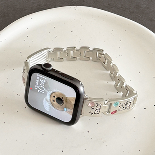 小狗金属链条表链GT5高级感适用华为GT3手表watch表带GT4苹果小米