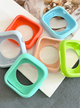 软壳适用苹果手表iwatch保护壳se镂空s8防摔s9纯色新款applewatch