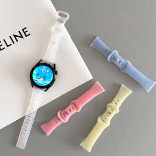 磨砂透明小蛮腰彩点GT5适用华为GT3手表watch表带GT4苹果小米荣耀