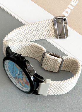 适用三福动漫小新卡通手表编织尼龙磁吸表带回环新款20mm腕带18mm