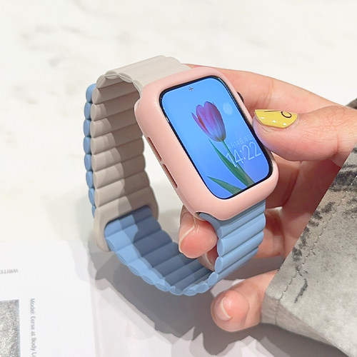 磁吸硅胶保护壳适用iwatch表带