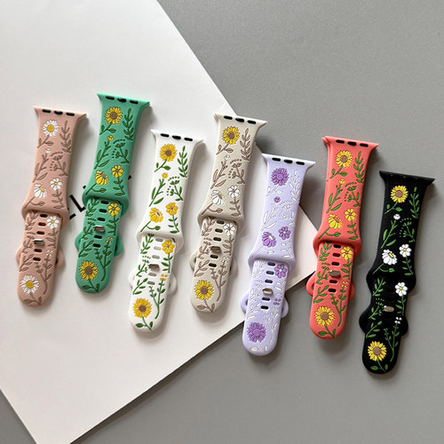 向日葵花朵硅胶适用iwatch表带