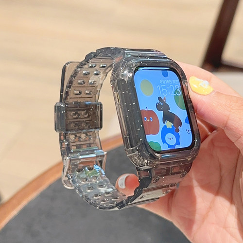 透明一体运动硅胶适用iwatch表带